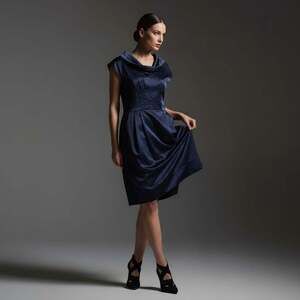 BCBGeneration Navy Blue Cowl Neck Mini Dress Homecoming Wedding Guest Size M